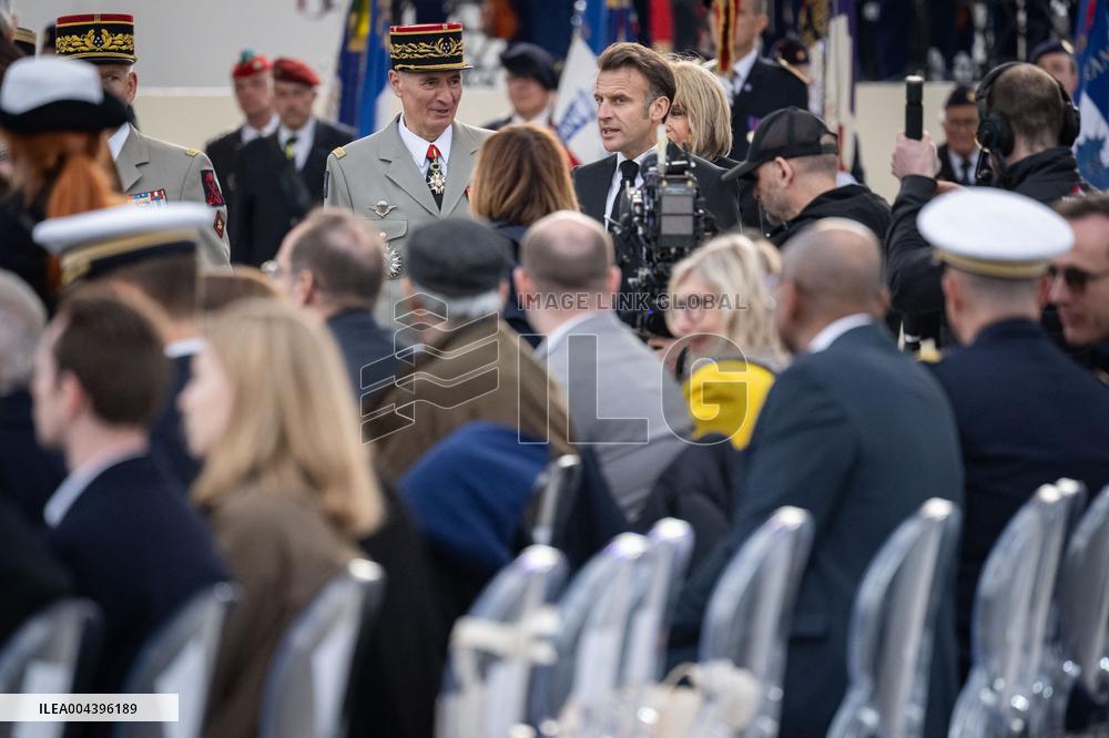 President Macron At Tomb Of The Unknown Soldier Ceremony - Paris