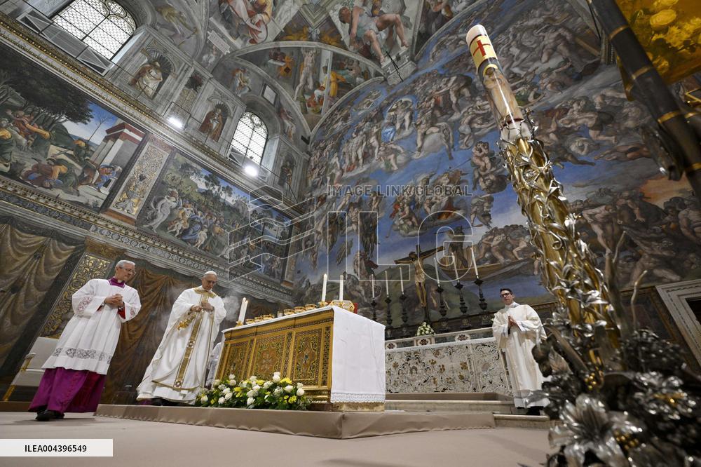 Pope Leo XIV Leads His First Mass At Sistine Chapel - Vatican