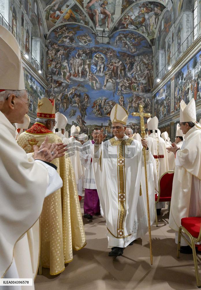 Pope Leo XIV Leads His First Mass At Sistine Chapel - Vatican