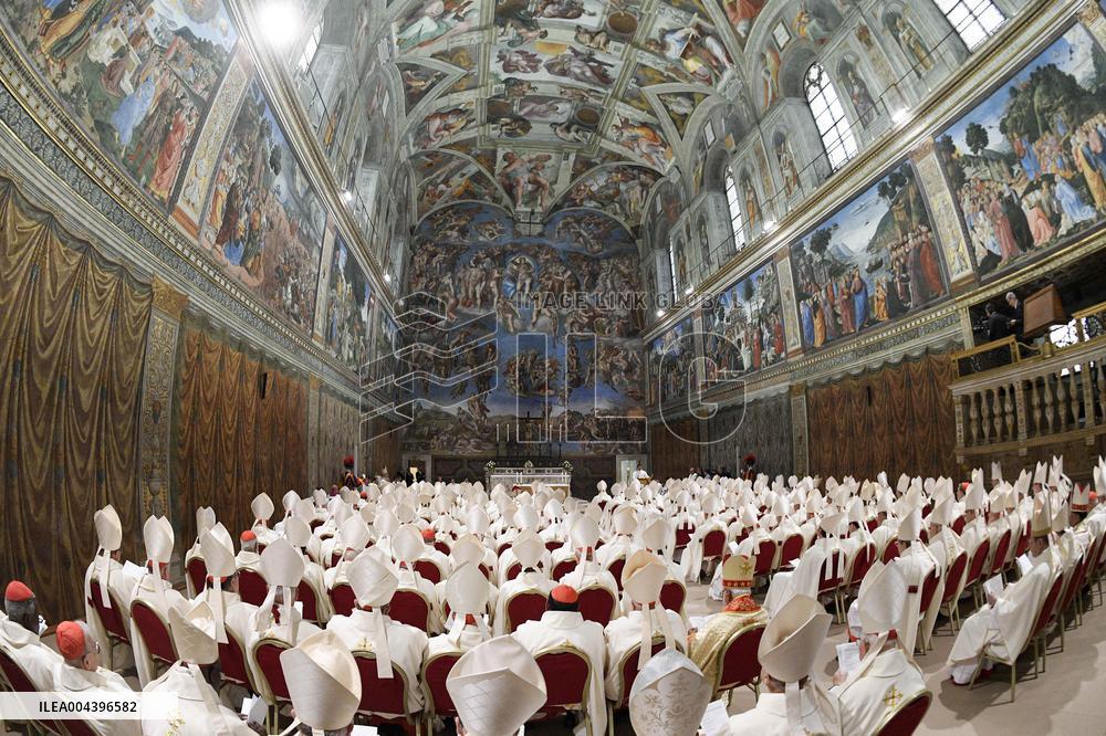 Pope Leo XIV Leads His First Mass At Sistine Chapel - Vatican