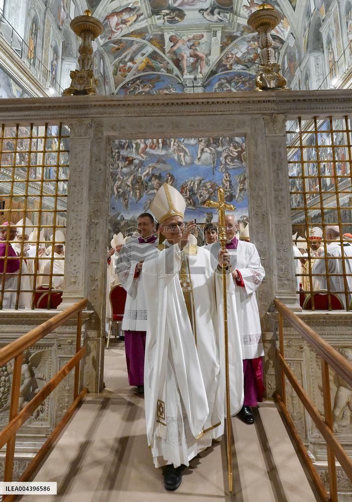 Pope Leo XIV Leads His First Mass At Sistine Chapel - Vatican