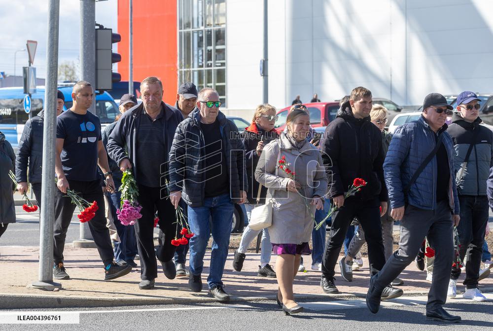 Russians celebrating "Victory Day"