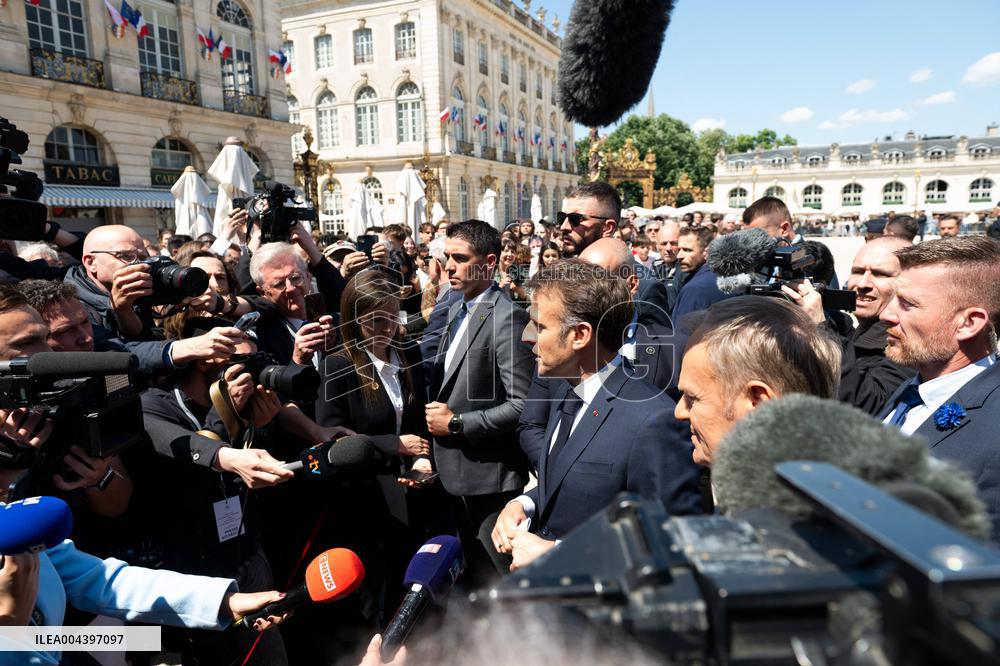 Emmanuel Macron Meets Donald Tusk - Nancy