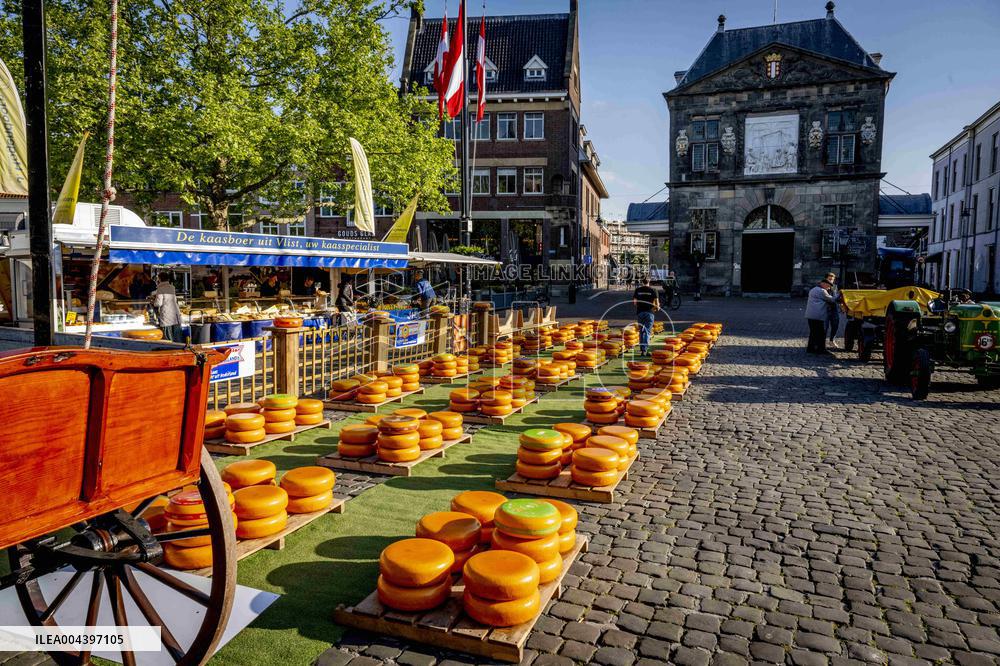 Gouda Cheese Market Illustrations - Netherlands