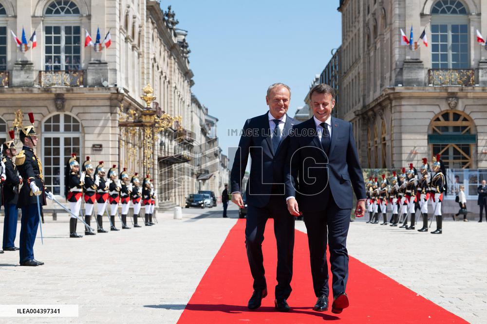 Emmanuel Macron Meets Donald Tusk - Nancy