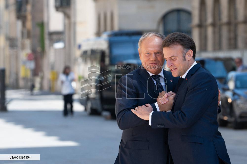 Emmanuel Macron Meets Donald Tusk - Nancy