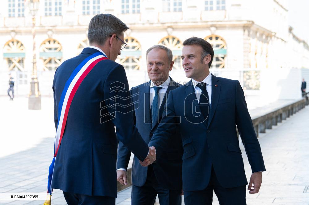 Emmanuel Macron Meets Donald Tusk - Nancy