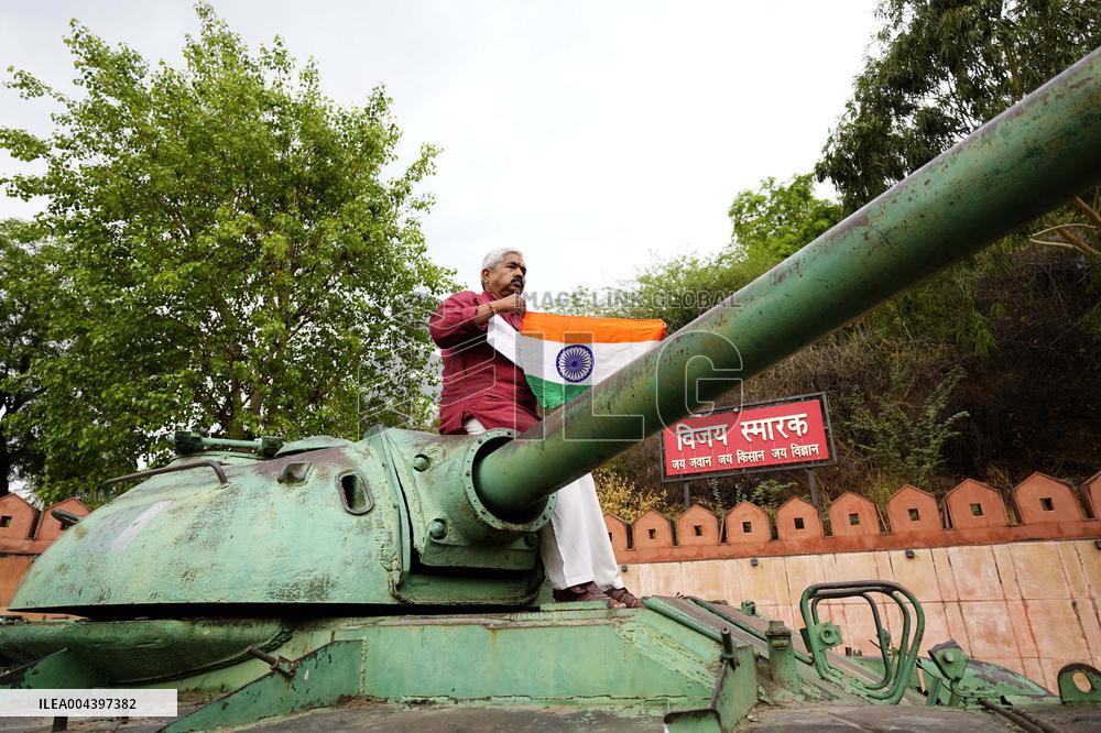 Supporters Wave Flag In Support Of Missile Strikes - India