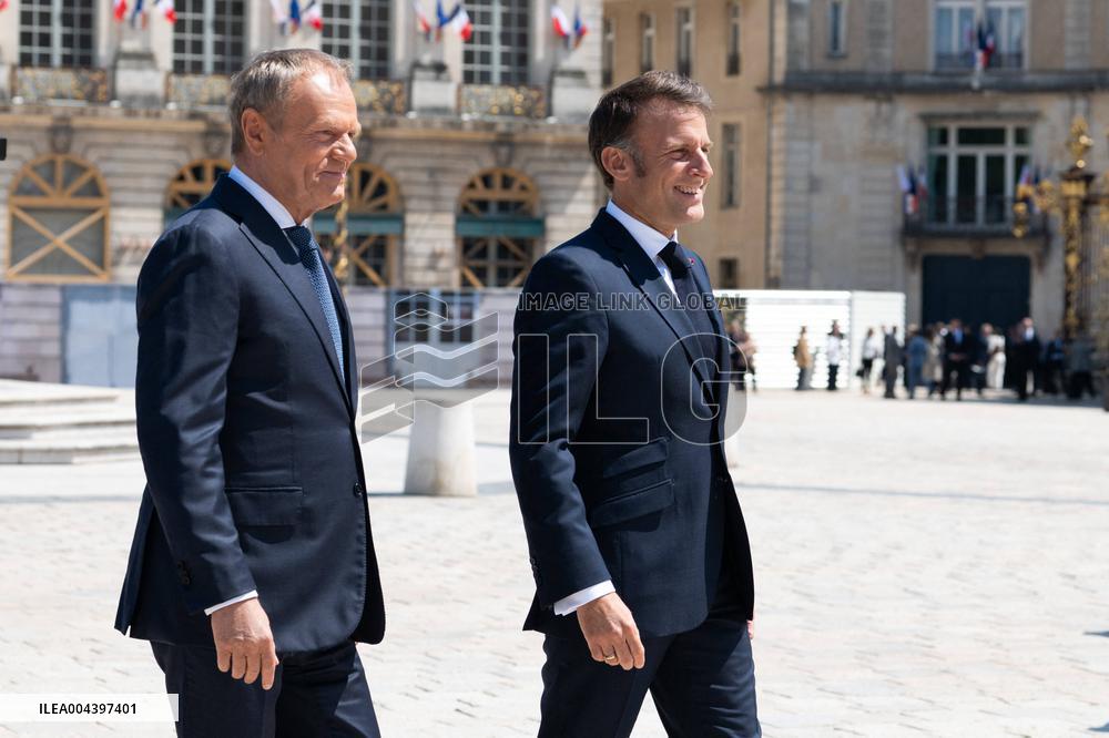 Emmanuel Macron Meets Donald Tusk - Nancy