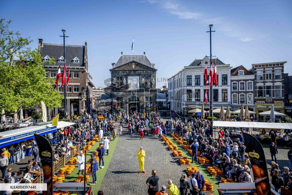 Gouda Cheese Market Illustrations - Netherlands
