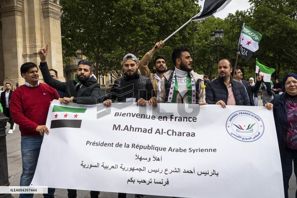 Syrians Welcome President Sharaa - Paris