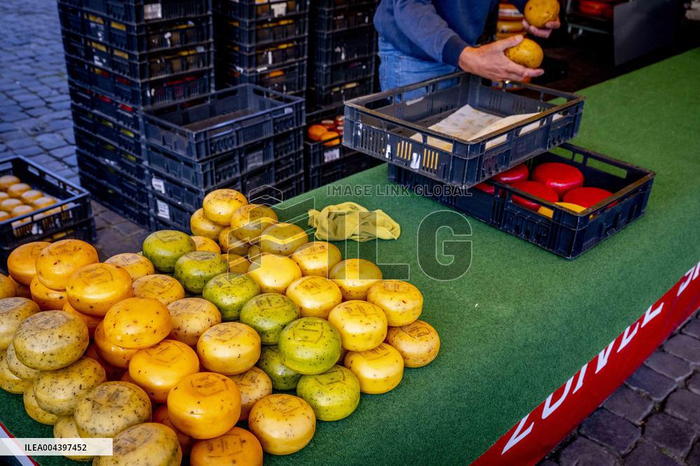 Gouda Cheese Market Illustrations - Netherlands