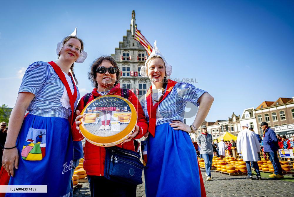 Gouda Cheese Market Illustrations - Netherlands