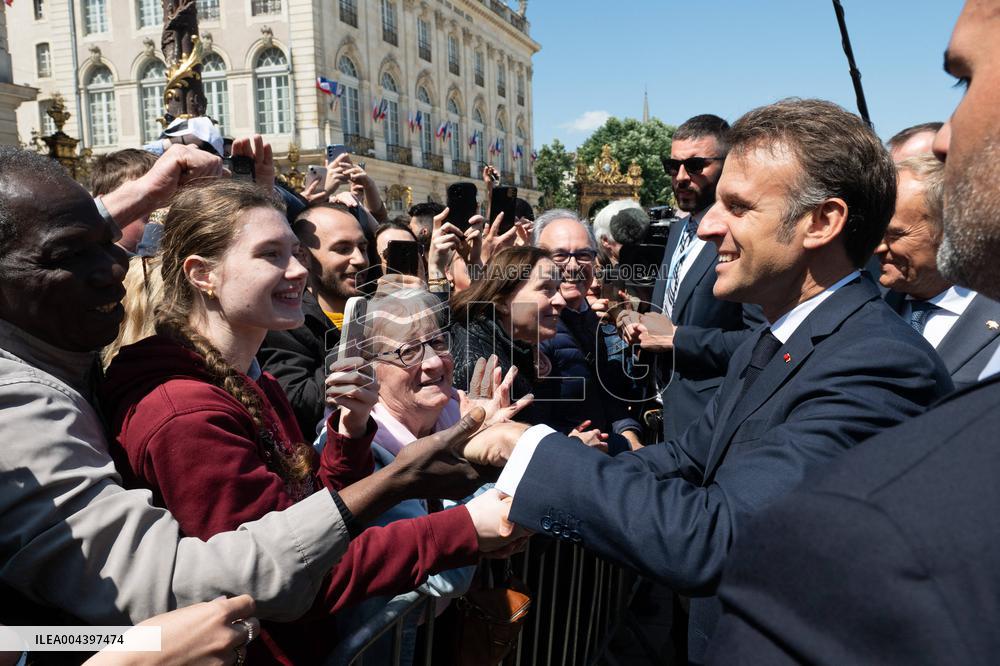 Emmanuel Macron Meets Donald Tusk - Nancy