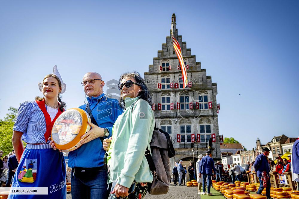 Gouda Cheese Market Illustrations - Netherlands