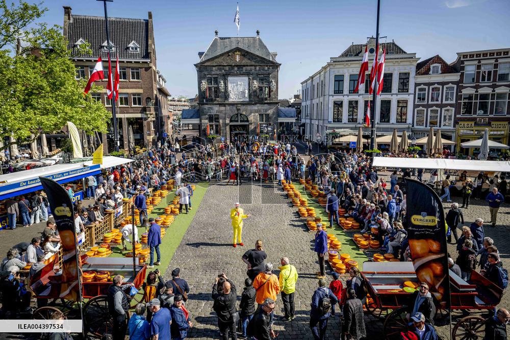 Gouda Cheese Market Illustrations - Netherlands