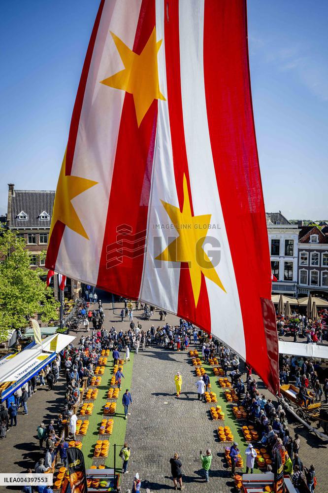 Gouda Cheese Market Illustrations - Netherlands