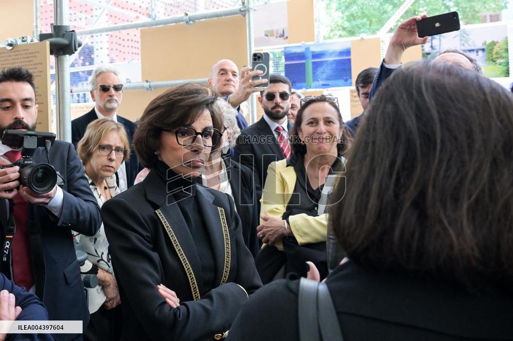 Rachida Dati Visits International Architecture Exhibition - Venise