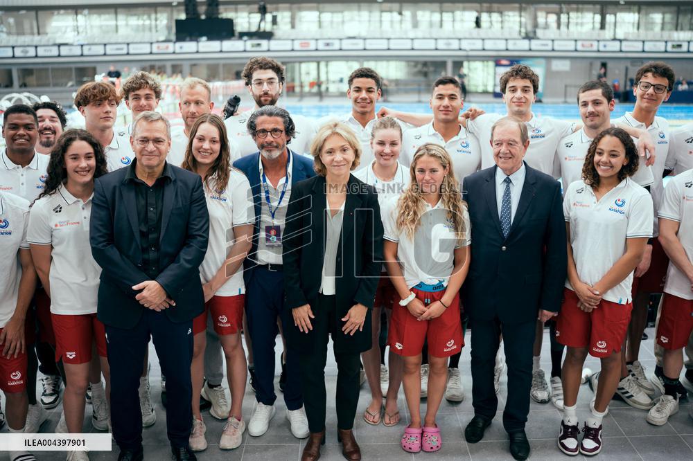 Valerie Pecresse at the Olympic Aquatic Center - Paris AJ