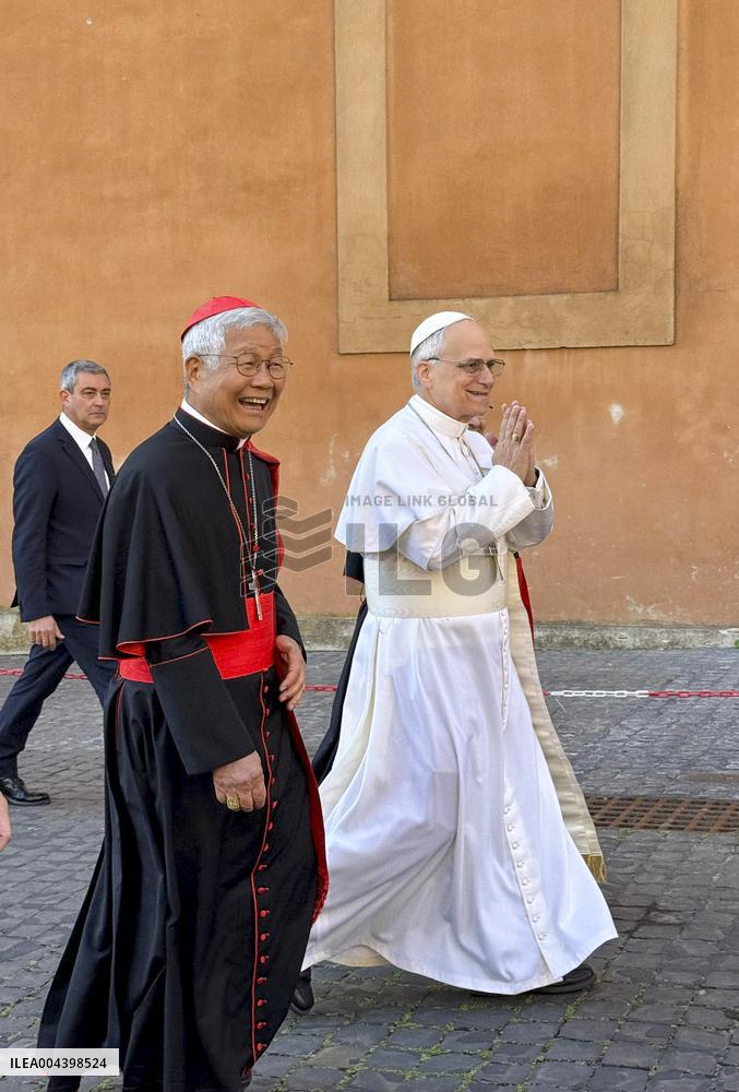 Pope Leon XIV Takes First Walk in Vatican