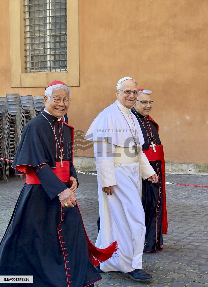 Pope Leon XIV Takes First Walk in Vatican