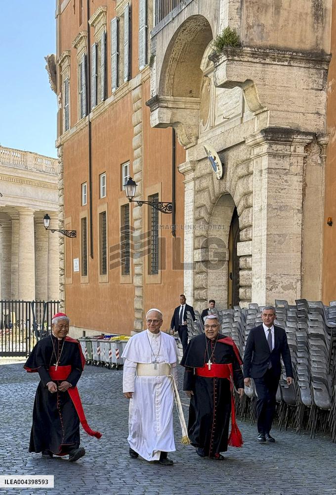 Pope Leon XIV Takes First Walk in Vatican
