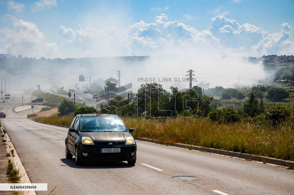 Fire With Toxic Cloud Alert - Barcelona