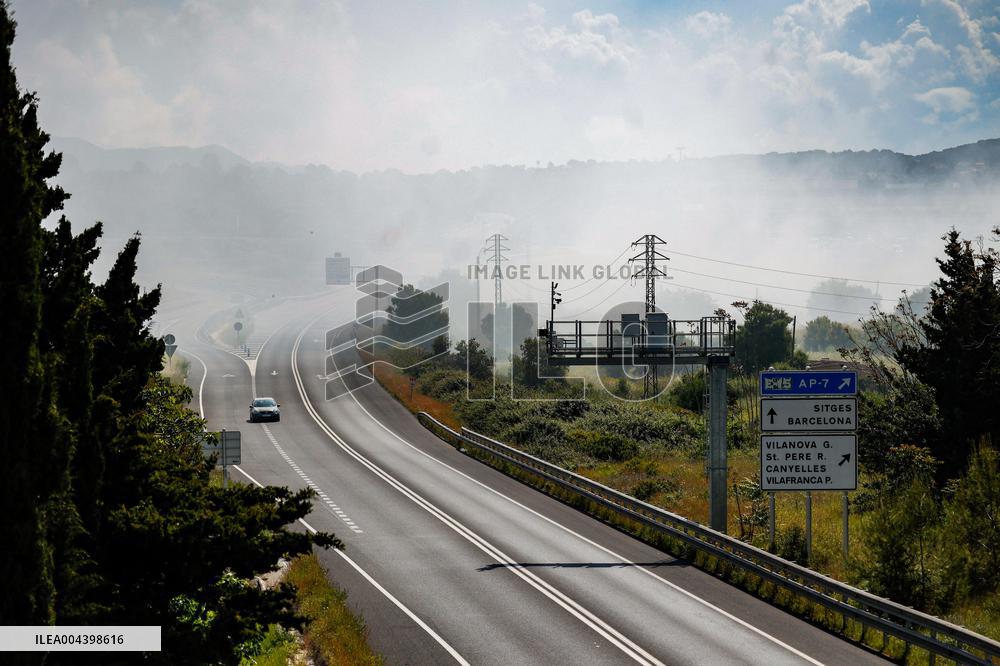 Fire With Toxic Cloud Alert - Barcelona