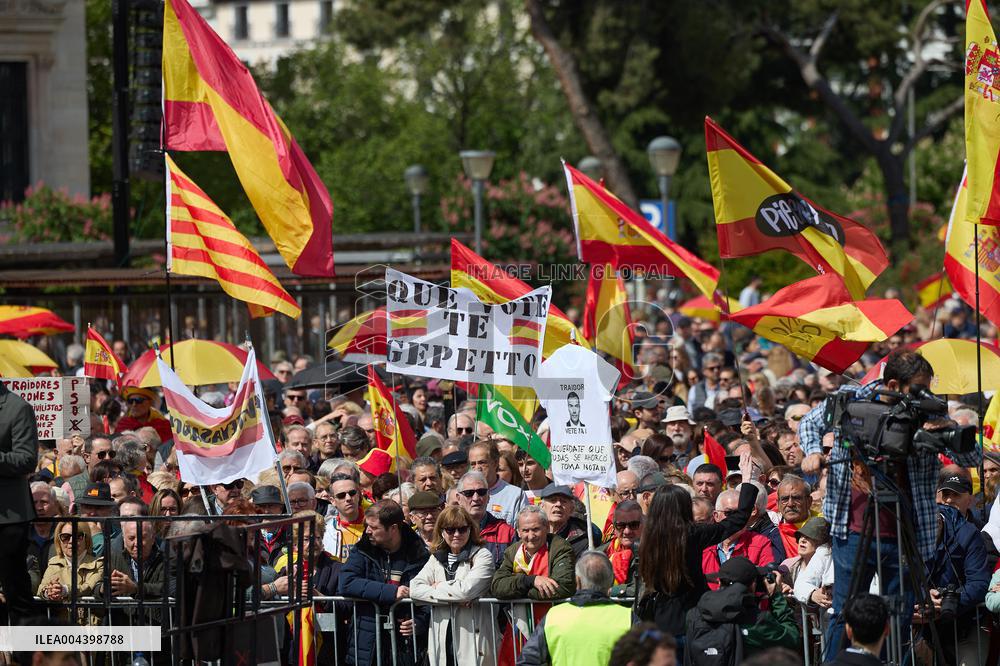 Demonstration to Demand the Resignation of Pedro Sanchez - Madrid
