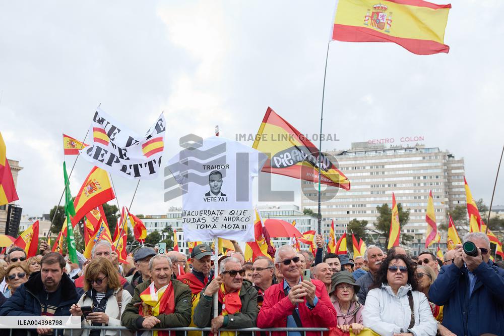 Demonstration to Demand the Resignation of Pedro Sanchez - Madrid
