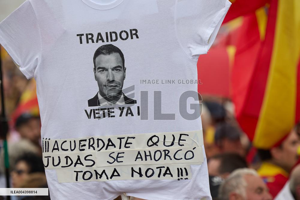 Demonstration to Demand the Resignation of Pedro Sanchez - Madrid