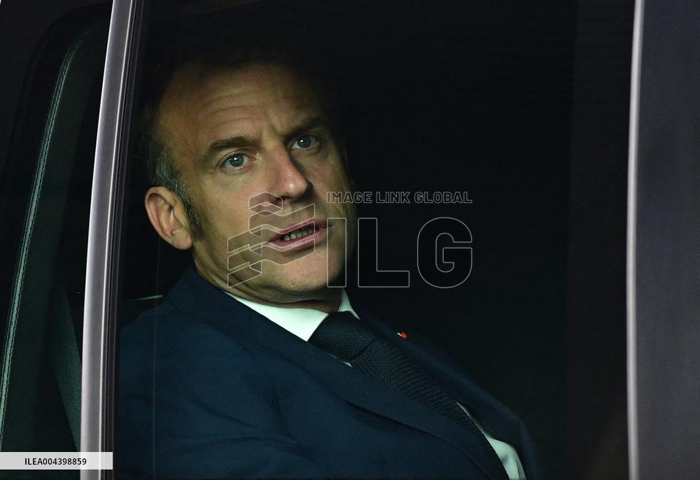 Le président français Emmanuel Macron, le Premier ministre britannique Keir Starmer et le chancelier allemand Friedrich Merz arr