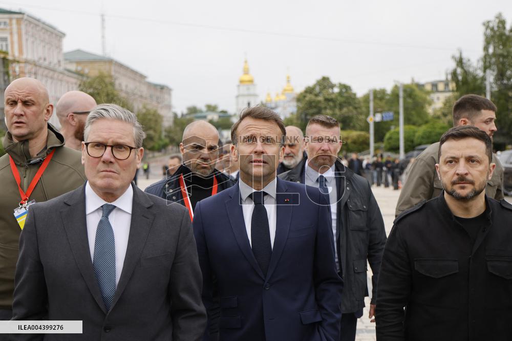 Merz Macron Starmer and Tusk in Kiev for Ukraine Ceasefire Talk