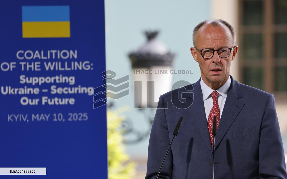 Merz Macron Starmer and Tusk in Kiev for Ukraine Ceasefire Talk