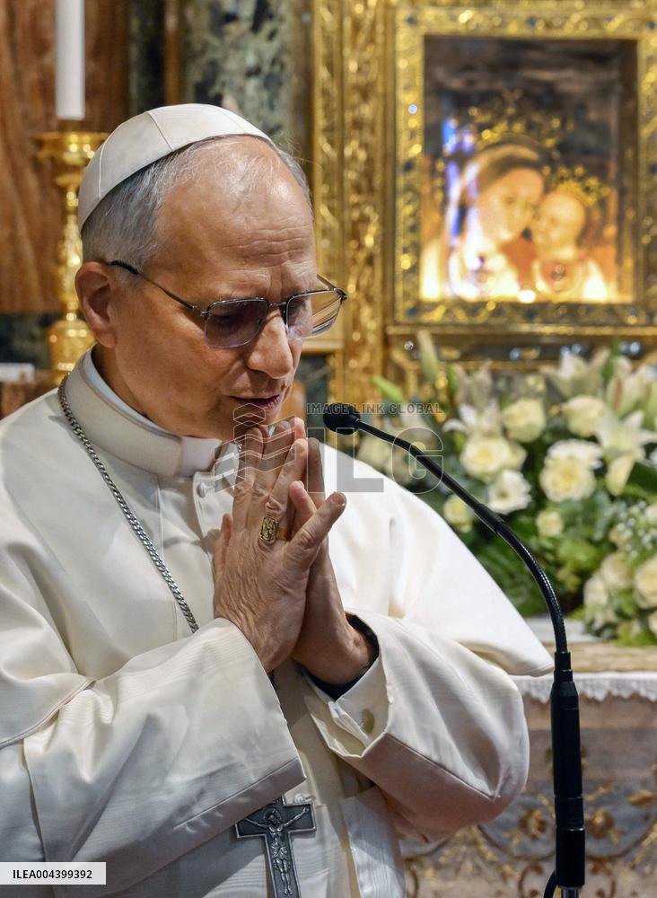Pope Leo XIV Visits A Shrine Outside Rome - Italy