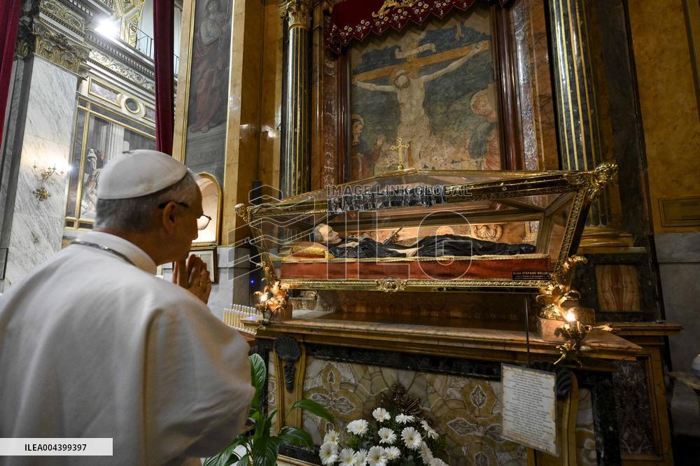 Pope Leo XIV Visits A Shrine Outside Rome - Italy