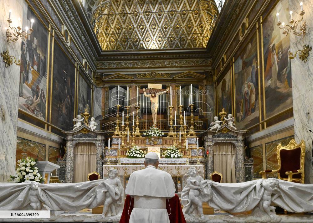 Pope Leo XIV Visits A Shrine Outside Rome - Italy
