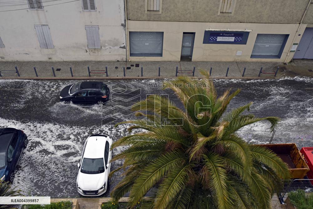 Langon Flooded by Storms and Hail - France