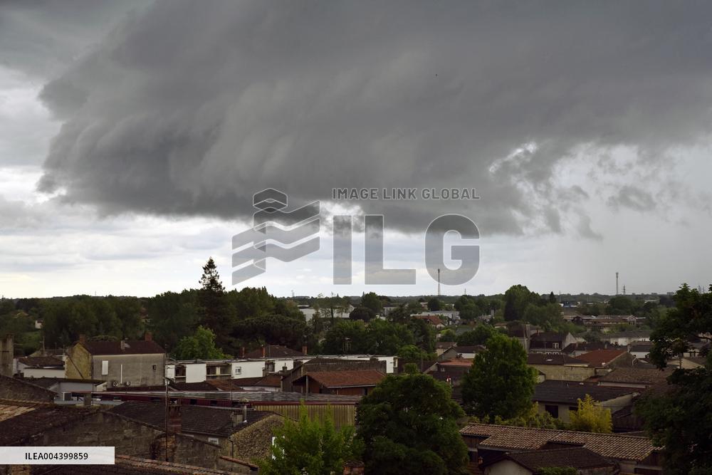 Langon Flooded by Storms and Hail - France