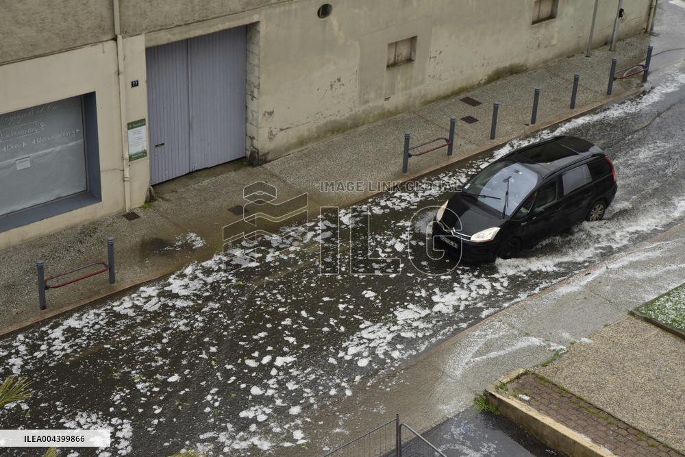 Langon Flooded by Storms and Hail - France