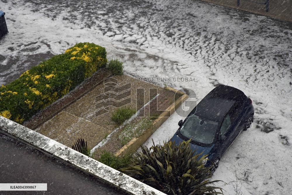 Langon Flooded by Storms and Hail - France