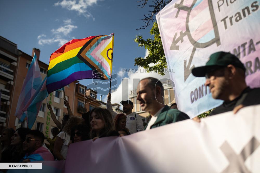 Demonstration for the Trans Law in Madrid