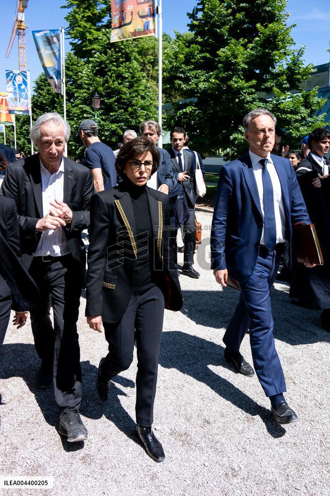 Rachida Dati Visits International Architecture Exhibition - Venise