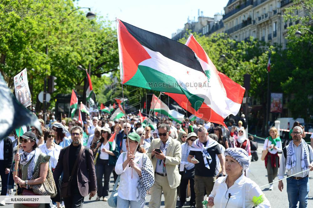 Demonstration for Gaza in Paris