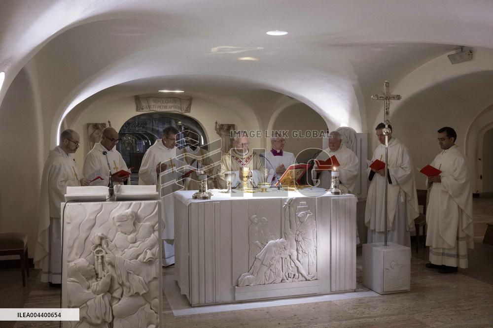 Pope Leo XIV Celebrates Mass At The Tomb Of St Peter - Vatican