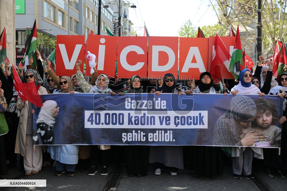 Pro-Palestinian Rally in Istanbul - Turkey
