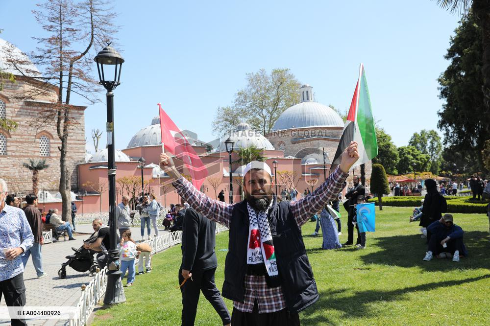 Pro-Palestinian Rally in Istanbul - Turkey