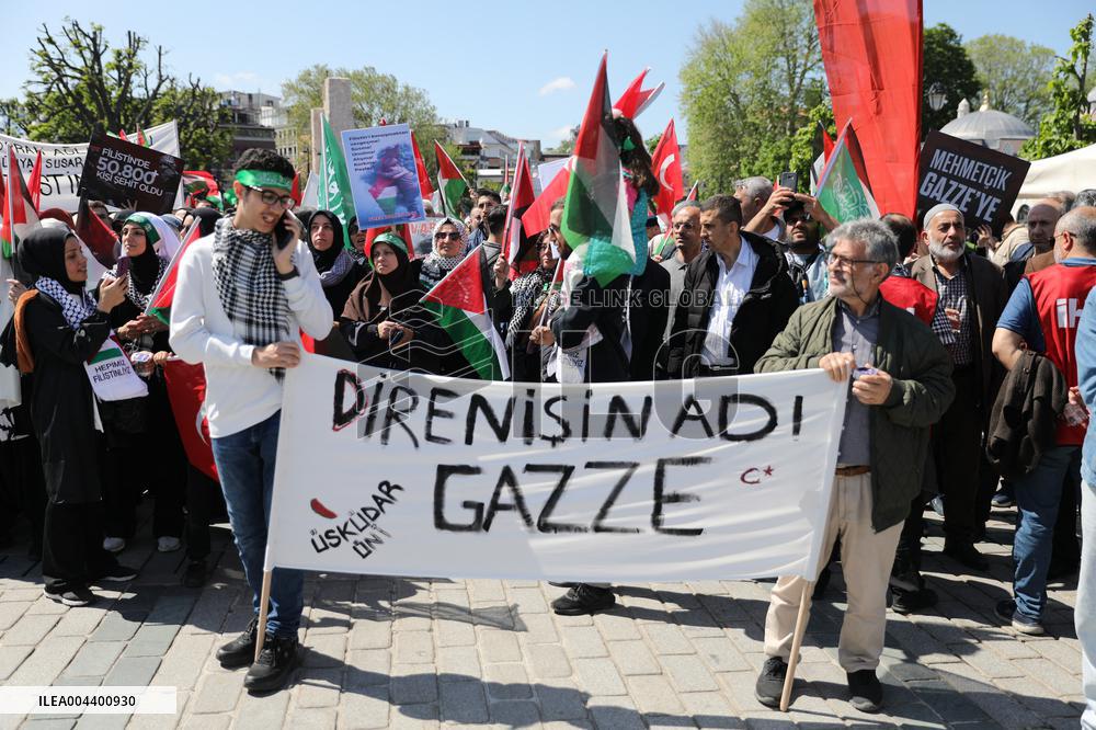 Pro-Palestinian Rally in Istanbul - Turkey
