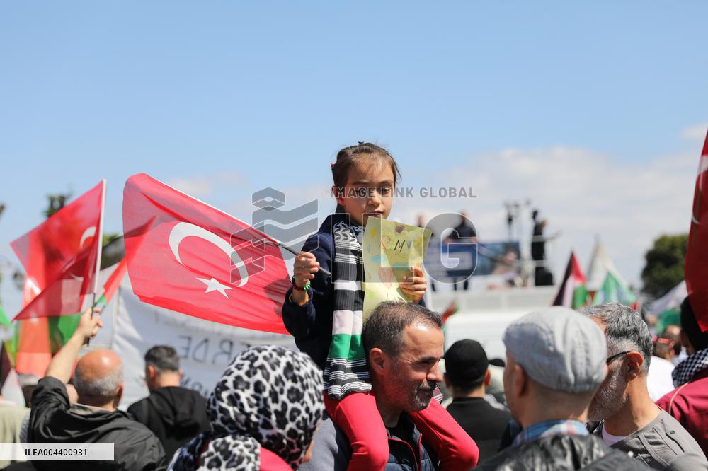 Pro-Palestinian Rally in Istanbul - Turkey
