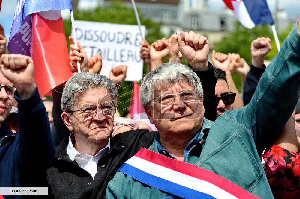 Jean-Luc Melenchon Joins March Against Islamophobia - Paris